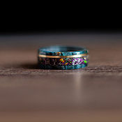 Кольцо из дуба в виде печатки с символами "Игры в кальмара"