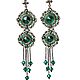 Green earrings Alice. Green crystals. Earrings 'chandeliers'. Earrings. Elena Potsepnya Jewelry. My Livemaster. Фото №4