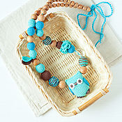 Одежда handmade. Livemaster - original item Slingobusy with a toy owl turquoise brown. Handmade.