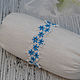 Order Bracelet made of white and blue beads. CvetlanaCm (avtorbiju). Livemaster. . Braided bracelet Фото №3