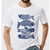 Мужская одежда handmade. Livemaster - original item Big Fish T-Shirt. Handmade.
