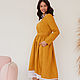 Order Mustard-colored linen dress with cotton lace. molinialife. Livemaster. . Dresses Фото №3