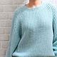 Джемпер женский вязаный из голубой шерсти  с ангорой. Джемперы. Sweater Star Вязание на заказ.. Ярмарка Мастеров.  Фото №4