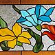 Floral stained glass on the window. Stained Glass Tiffany. Soldered stained glass window. Flowers. Stained glass. Glass Flowers. My Livemaster. Фото №6