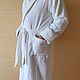 Men's velour-terry bathrobe white. Dressing gowns mans. Warm gift. Online shopping on My Livemaster.  Фото №2
