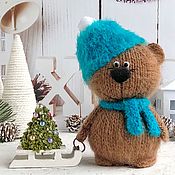 Сувениры и подарки handmade. Livemaster - original item New Year`s decor Teddy Bear with a sled, Decor under the Christmas tree. Handmade.