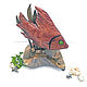 Композиция из дерева Wooden Red Fish #3. Рыба. Скульптуры. Артём Иванов ~IRIE BROOFS Wood Art~. Интернет-магазин Ярмарка Мастеров.  Фото №2
