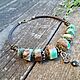 Order Chrysoprase necklace on a leather cord. Shop. Livemaster. . Necklace Фото №3