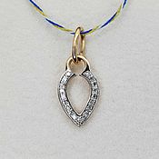 Украшения handmade. Livemaster - original item Gold pendant with diamonds 0,052 Ct. Handmade.