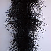 Материалы для творчества handmade. Livemaster - original item Ostrich feather boa 1.8 m black - 5 threads (FIVE-thread). Handmade.