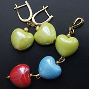 Украшения handmade. Livemaster - original item Love Earrings and pendant with colorful hearts. Handmade.