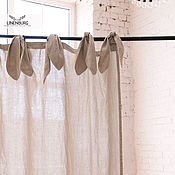 Для дома и интерьера handmade. Livemaster - original item Linen curtain with Bunny ties. Handmade.