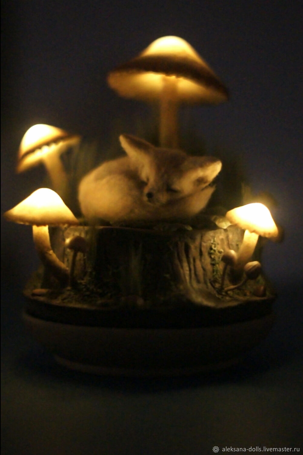 Светильник грибы. Миниатюра светящиеся грибы с лисёнком в интернет ...