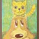 Заказать Painting children's oil pastel cat and dog 'Friends' 297h420 mm. Larisa Shemyakina Chuvstvo pozitiva (chuvstvo-pozitiva). Ярмарка Мастеров. . Pictures Фото №3
