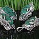 Order Lizard jewelry set with malachite in 925 silver AN0020. Sunny Silver. Livemaster. . Jewelry Sets Фото №3