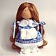 Textile doll in Gzhel dress with Muff. height - 32 cm. Dolls. puppet-stories-by-sanata. Online shopping on My Livemaster.  Фото №2