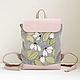 Women's backpack. Embroidery Flora