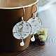 Pendientes de plata 'Morning Rose' con piedra lunar (adular). Earrings. Strangell Jewelry. Интернет-магазин Ярмарка Мастеров.  Фото №2