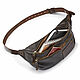 Leather chest bag 'Melbourne' (dark brown). Waist Bag. Russian leather Guild. Online shopping on My Livemaster.  Фото №2