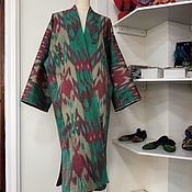Одежда handmade. Livemaster - original item Silk quilted double-sided coat made of ikat. Uzbek chapan. Handmade.