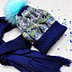 Order A set of soft yarn color dark blue. Olga Lado. Livemaster. . Headwear Sets Фото №3