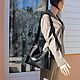 Granville Black, Leather Bag with Long Strap, Black Bag. Classic Bag. Olga'SLuxuryCreation. My Livemaster. Фото №5