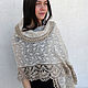 Stole linen scarf with embroidery and knitted border, Wraps, Naberezhnye Chelny,  Фото №1
