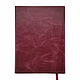 Бордовый ежедневник из натуральной кожи с эффектом Пулл-ап. Ежедневники. Shiva Leather - изделия из кожи. Ярмарка Мастеров.  Фото №5