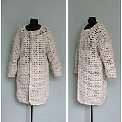 Одежда handmade. Livemaster - original item White knit coat 