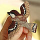 Brooch 'flying Sparrow', the original bird, Brooches, Ust-Ilimsk,  Фото №1