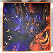 Фен-шуй и эзотерика handmade. Livemaster - original item BLACK CAT tablecloth for divination or ritual, 47 x 47 cm. Handmade.