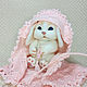 custom. The toy is made of wool. Hare felted toy for the birth of a child, Felted Toy, Maloyaroslavets,  Фото №1
