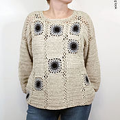 Одежда handmade. Livemaster - original item Hypoallergenic Crochet jumper Grey eyes. Handmade.