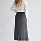 Skirt Grey Autumn slit. Skirts. Skirt Priority (yubkizakaz). My Livemaster. Фото №4