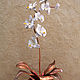 Белая кованая орхидея из металла (медь), №3, Цветы, Москва,  Фото №1