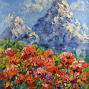 Картина Ромашки букет цветы маслом на холсте живопись