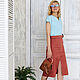 Cotton Satin Terracotta skirt, red trapezoid skirt with a slit. Skirts. mozaika-rus. My Livemaster. Фото №5