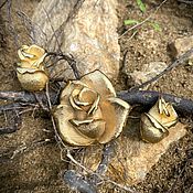 Винтаж handmade. Livemaster - original item Stone rose. Brooch- pendant and clips. Piscitelli.. Handmade.