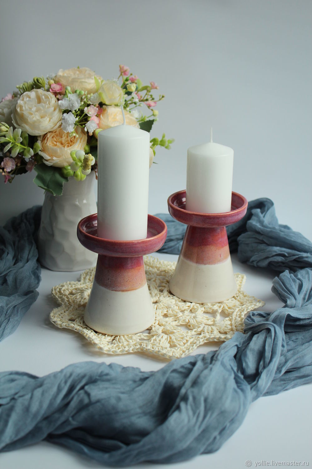 "Малиновый мусс" подсвечники парные керамические в интернет-магазине ...