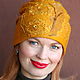 Women felted hat. Noble mustard, Caps, Khabarovsk,  Фото №1