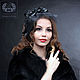 Order Evening voilette-leather headband 'Black roses'. Tatyana's day (tataday). Livemaster. . Headband Фото №3