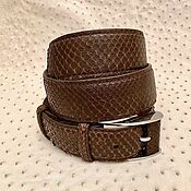 Аксессуары handmade. Livemaster - original item Belt made of genuine python leather, in brown color.. Handmade.