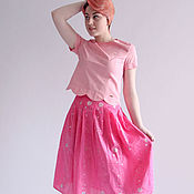Одежда handmade. Livemaster - original item Skirt cotton Blooming Rose. Handmade.
