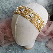 Украшения handmade. Livemaster - original item Wedding decoration with pearls in her hair, choker with pearls. Handmade.