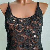 Одежда handmade. Livemaster - original item Top Irish lace 50 shades of black. Handmade.