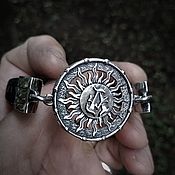 Украшения handmade. Livemaster - original item Bracelet braided: Men`s bracelet with monogram silver. Handmade.