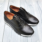 Обувь ручной работы handmade. Livemaster - original item Sneakers made of genuine calfskin, in black!. Handmade.