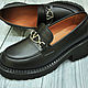 Order Loafers for women, made of genuine calfskin, in black. SHOES&BAGS. Livemaster. . Loafers Фото №3