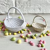 Куклы и игрушки handmade. Livemaster - original item Mini dollhouse basket and 24 Easter eggs miniature. Handmade.
