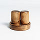 De madera Salero y pepper pot con el soporte de un Conjunto de Cedro siberiano #SP6. Salt and pepper shakers. ART OF SIBERIA. Ярмарка Мастеров.  Фото №4